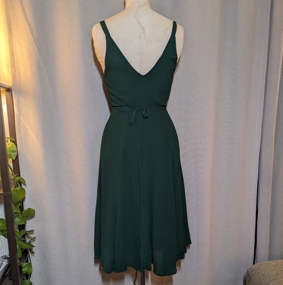 Reformation Green Midi Dress Wrap Mallory Dress Emerald Green XS - Picture 8 of 10